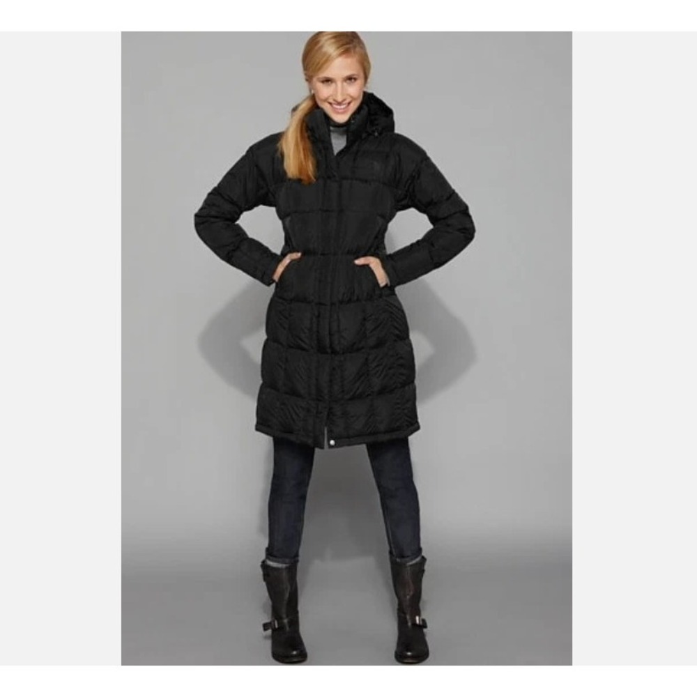 The North Face Metropolis Goose Down Parka Long Puffer Coat Quilted Black Medium